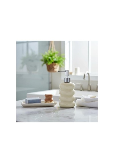 Kabartmalı Şık Banyo Sabunluğu, 450 Ml Hacim, Beyaz 12 Izgara