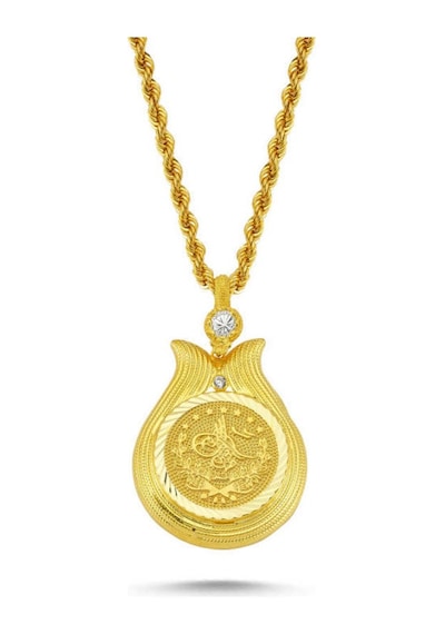 Sembolgold Altın Tuğralı Kolye Lale Tasarım