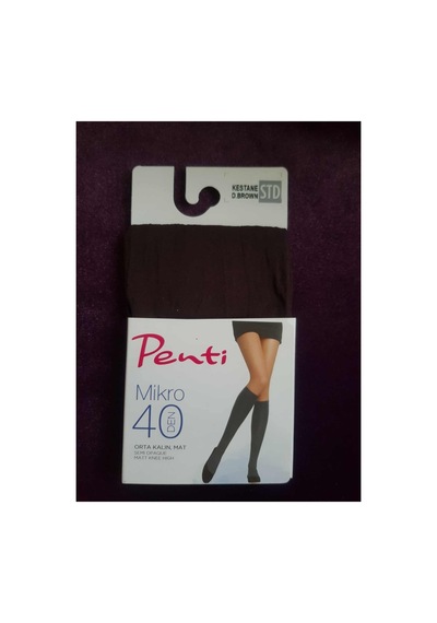 Penti Mikro 40 Den 3'lü Paket Orta Kalın Mat Pantolon Diz Altı Çorabı Kestane