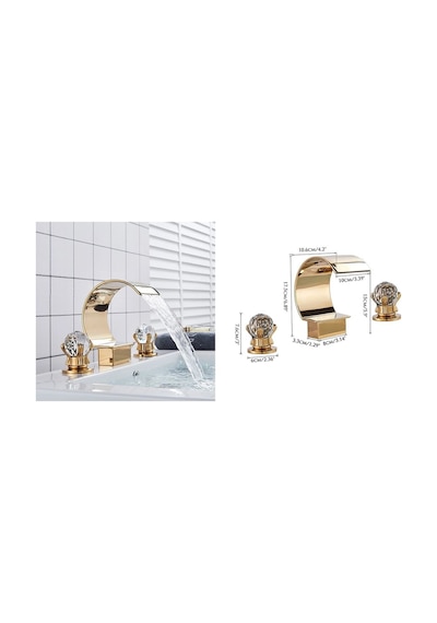Banyo Lavabo Küvet Jakuzi Bataryası Ankastre Gold Altın Dore Yeni Şelale