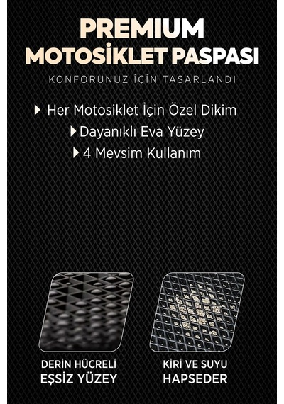 Newlight 125 Pro Premium Eva Uyumlu Motosiklet Paspası - Siyah