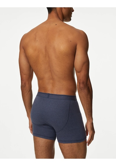 Marks & Spencer Saf Pamuklu 5'li Cool & Fresh Trunk Seti T14004843f Mavi
