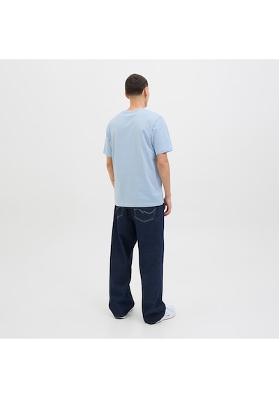 Jack & Jones Jack&jones Relax Erkek Mavi Bisiklet Yaka Tişört Mavi