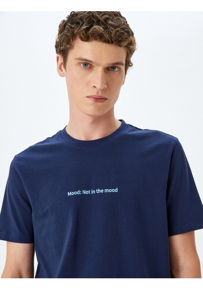 Koton Pamuklu Bisiklet Yaka Kısa Kollu Slim Fit Slogan Baskılı Tişört Lacivert 5sam10046hk Koton Pamuklu Bisiklet Yaka Kısa Kollu Slim Fit Slogan Baskılı Tişört Lacivert 5sam10046hk