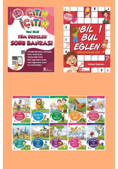1.sınıf Eğlenceli Yaz Tatil Seti Soru Bankası+bil Bul Eğlen+10 Lu Hikaye