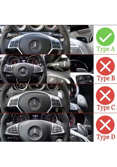 Mercedes C Serisi W204 Siyah F1 Kulakçık Pedal 2012-2014 Siyah