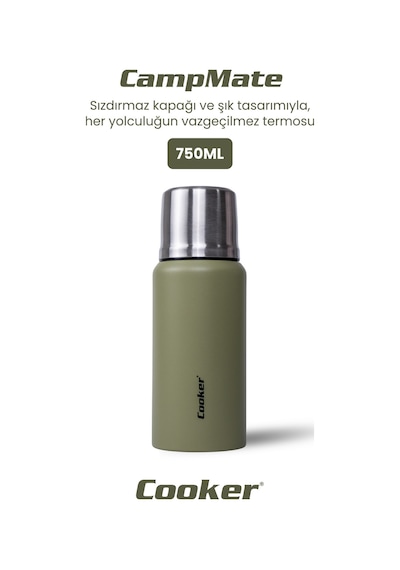 Cooker Campmate 750 Ml Paslanmaz Çelik Termos Ckr2106 Kahverengi