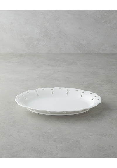 English Home Elodie Porselen Kayık Tabak 35 Cm Beyaz Beyaz