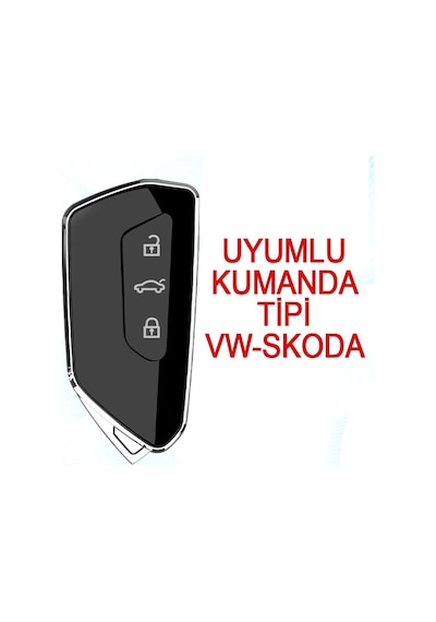 Lüx Volkswagen Golf 8 Uyumlu 2021 Model Ve Üstü Siyah Nano Anahtar Kılıfı Beyaz Gold