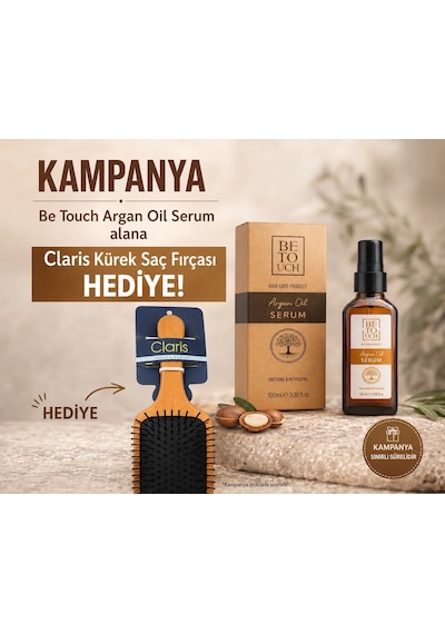 Be Touch Argan Yağı Saç Serumu 100 ML + Claris Kürek Saç Fırçası
