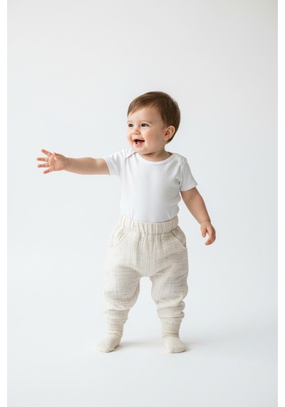 Tiffany Baby & Kids Nope Müslin Tasarımlı Tek Alt Bej
