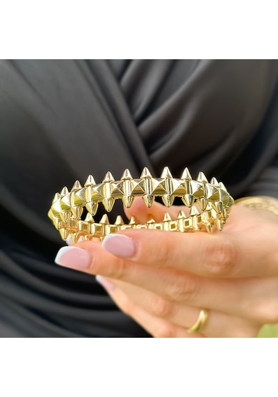 14k Sarı Altın Crampoon Kelepçe Bilezik