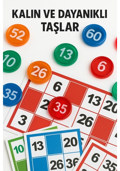 Renkli Tombala Seti 24 Adet Kart Tam Takım Aileyle Oynamaya Hazır Eğlenceli Kutu Oyunu