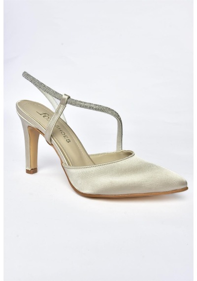 Fox Shoes P246162904 Ten Saten Kumaş İnce Topuklu Kadın Ayakkabı Ten Rengi