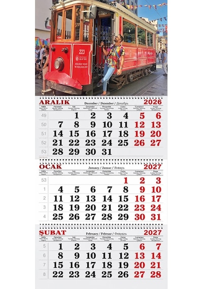2027 Yılı Gemici Takvimi-beyoğlu Tramway