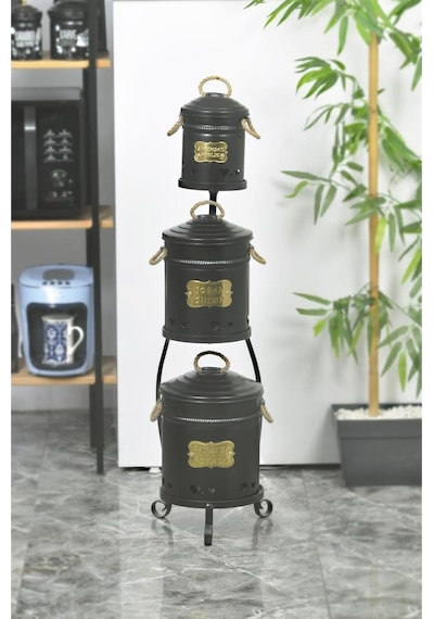 Jasper JPR-1040 Yıldıray Metal Siyah Lüks Metal Standlı Sebzelik