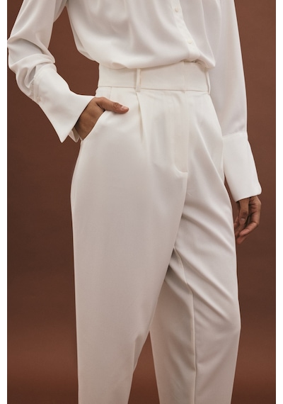 Sateen Lena Havuç Pantolon - Ekru-136962 Ekru
