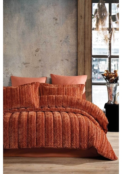 Elart Comfort Yeni Nesil Uykuseti - 6 Parça Velvet Tarçın 230X22 230 x 220-Tarçın