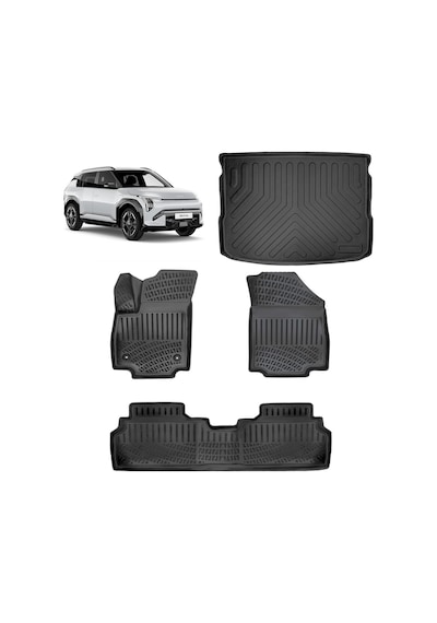 Kia Ev3 2024 Ve Sonrası 3d Havuzlu Paspas Ve Üst Konum Bagaj Havuzu Set