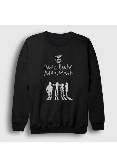 Presmono Unisex Aftermath Gorillaz Sweatshirt Siyah