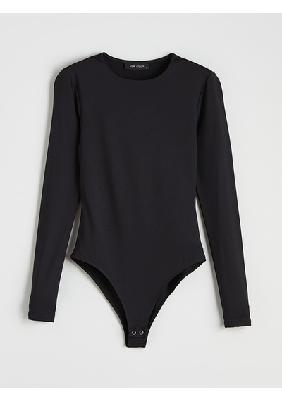 Lcw Vision Siyah Bisiklet Yaka Kadın Bodysuit