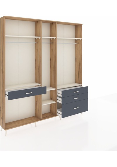 Arges Dolap 7 Raflı 4 Çekmeceli 3 Askılı 220x30x243 Çam-aytaşı/antrasit Aytası/antrasıt Arges Dolap 7 Raflı 4 Çekmeceli 3 Askılı 220x30x243 Çam-aytaşı/antrasit Aytası/antrasıt