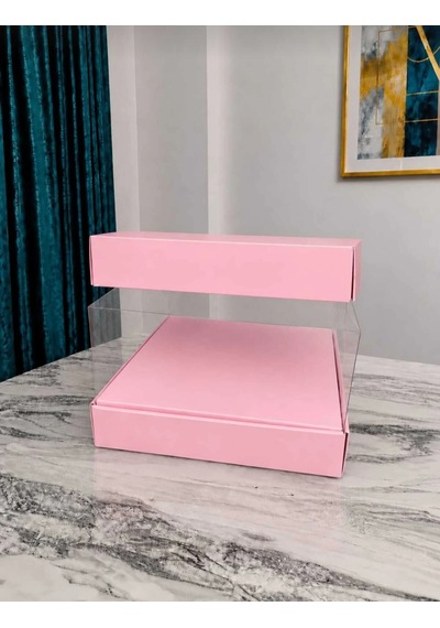 Asetat Gelin & Damat Çeyiz Bohça Kutusu Toz Pembe Küçük Boy 1 Adet 23,5 23,5 15cm