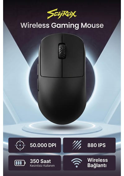 Scyrox V8s Kablosuz 400mah 40gr 50.000dpı 8k Profesyonel Gaming Oyuncu Mouse -
