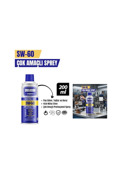 Çok Amaçlı Yağlayıcı Sprey - 200 Ml - Pas Sökücü - Profesyonel Sp