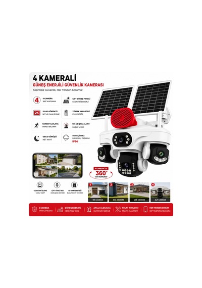 O-kam Pro Ok-337premıum 12mp 4g Sim Kartlı Solar Güvenlik Kamerası Dış Mekan Gece Görüşlü Akıllı Kam