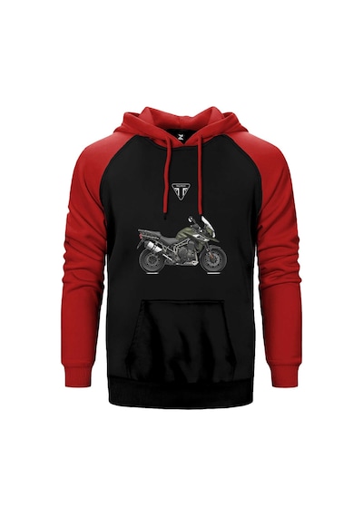 Triumph Tiger Explorer Kırmızı Renk Reglan Kol Kapşonlu Sweatshirt Kırmızı