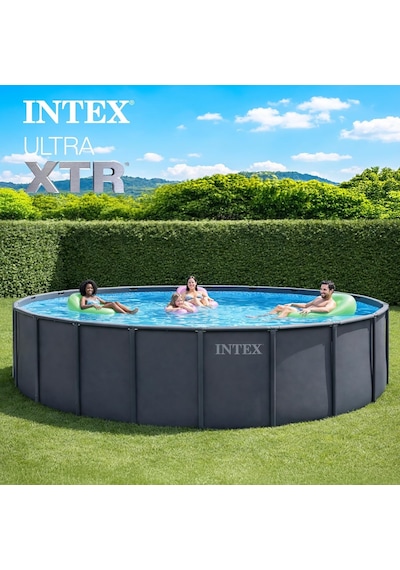 İntex 26330np Ultra Xtr Yuvarlak Prefabrik Aile Havuzu 549cmx132cm Merdiven+filtre+örtü Set