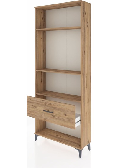 Arges Dolap 3 Raflı Tek Çekmeceli 88x30x221 Çam-çam Çam