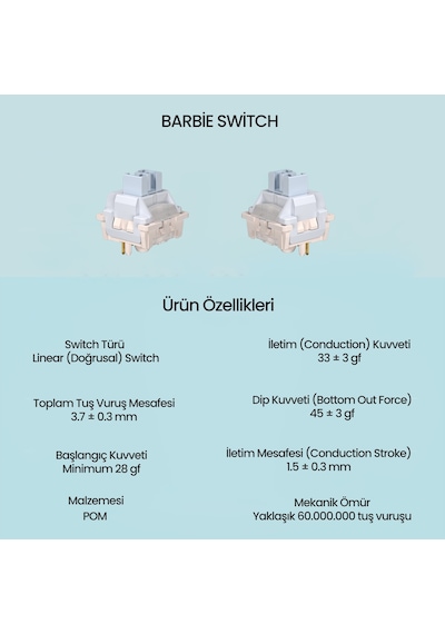 Aula Leobog Barbie Lineer Mekanik Switch 100 Adet
