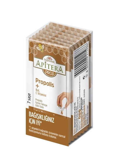 Apitera Prop Doğal Bal, C Vitamini Ve 175 Mg Propolis İçeren Takviye Edici 56lı Saşe