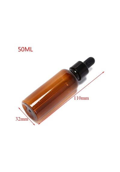 50Ml Damlalıklı Cam Şişe Amber Kahverengi 3 Adet