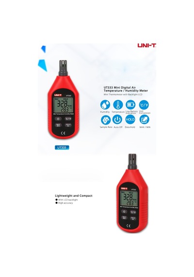Unı-T Ut 333 Dijital Sıcaklık Ve Nem Ölçer Faturalı Garantili