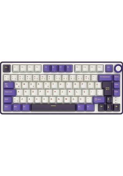 Royal Kludge R75 75% Kablolu Türkçe Gaming Klavye Beyaz-mor
