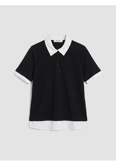 Lcw Everyday Siyah Polo Yaka Kadın Tişört