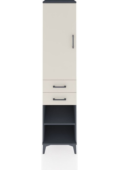 Hyperion Dolap 3 Raflı 2 Çekmeceli Tek Kapaklı 44x44x195 Antr... Antrasit