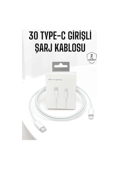 Apple iPhone Uyumlu Apple İos Uyumlu Lightning Hızlı Şarj Tye C Lightning Şarj Kablosu 41871195