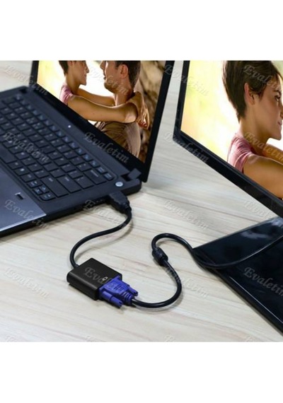 Hdmı To Vga Kablosu Çevirici Dönüştürücü Görüntü Adaptor Laptop M (409763041)
