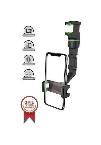 Torima Jx-14 360 Dönen Telefon Tutucu Dikiz Aynası Araba Telefon Tutucusu Siyah