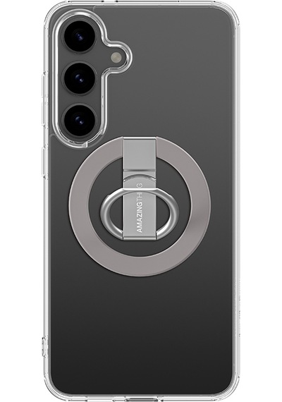 Galaxy S25 Kılıf M-safe Uyumlu Standlı Amazingthing Minimal Grip Serisi Kapak Gri