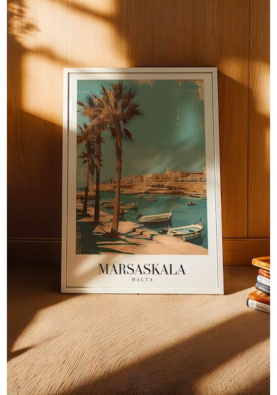 Marsaskala Malta Vintage Seyahat Posteri Çerçeveli Tablo - Premium Akdeniz Sahil Elit Duvar Dekoru Beyaz Marsaskala Malta Vintage Seyahat Posteri Çerçeveli Tablo - Premium Akdeniz Sahil Elit Duvar Dekoru Beyaz