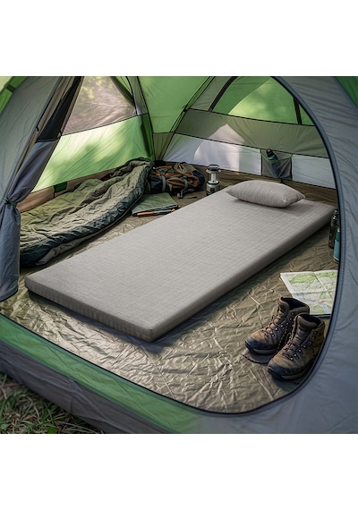 Nomad Yastık Hediyeli Full Ortopedik Taşınabilir Kamp Yatağı 6 Cm 1 80x190 Vizon Ölçü