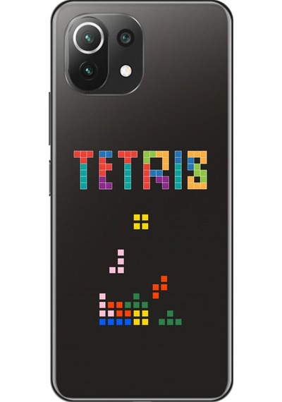 Xiaomi Mi 11 Lite Uyumlu Şeffaf Kılıf 3 Tetris Tasarımlı