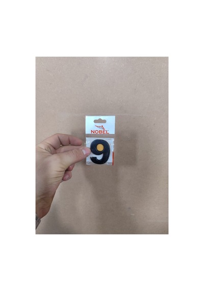 Yapışkanlı Kapı Numarası Kapı No Siyah Küçük Boy 50 Mm 5cm Siyah Renk Numaralar 1 Adet 9 9
