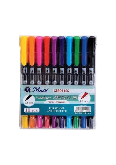Fineliner Apollo 55 10'lu Çift Uçlu 1.0mm-0.4 Mm.