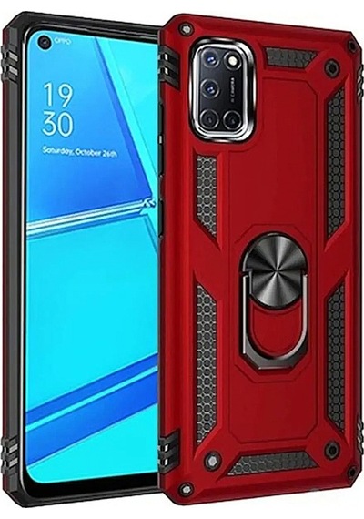 Oppo A72 Yüzüklü Standlı Tank Zırh Silikon Kılıf